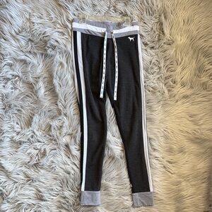 PINK Victoria's Secret Juniors Black Jogger Sweatpants with Gray Accents